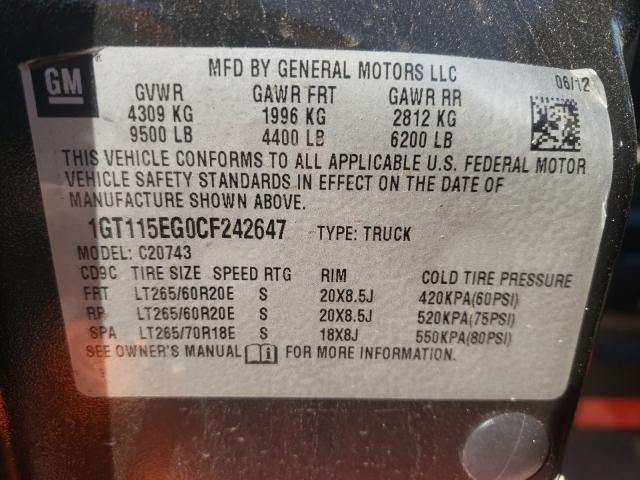 2012 GMC SIERRA C25 1GT115EG0CF242647