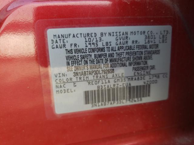2013 NISSAN SENTRA S 3N1AB7AP3DL792658