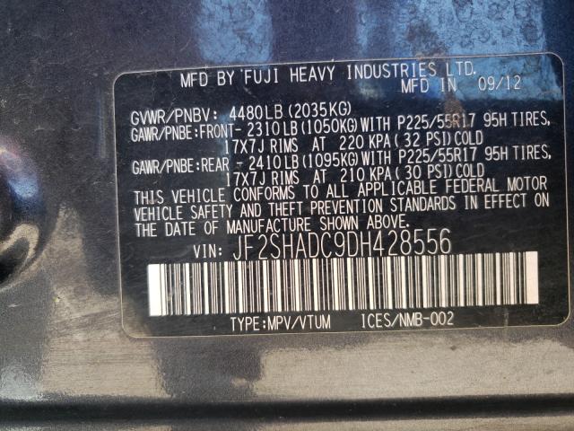 2013 SUBARU FORESTER 2 JF2SHADC9DH428556