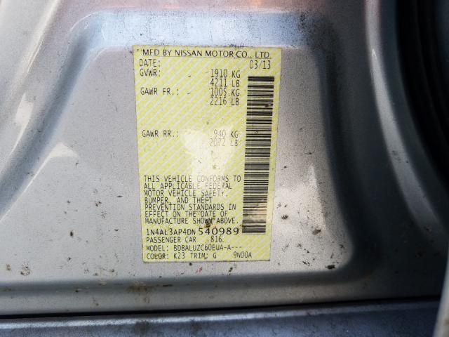 2013 NISSAN ALTIMA 2.5 1N4AL3AP4DN540989