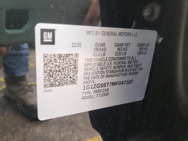 2021 CHEVROLET MALIBU RS 1G1ZG5ST7MF047187