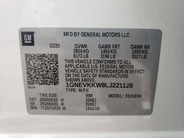 2020 CHEVROLET TRAVERSE P 1GNEVKKW8LJ221128