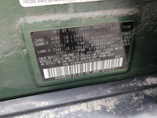 2010 SUBARU OUTBACK 2. 4S4BRBGC8A3343208