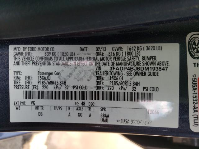 2013 FORD FIESTA SE 3FADP4BJ6DM193547