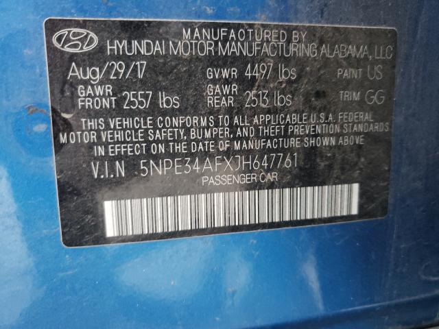 2018 HYUNDAI SONATA SPO 5NPE34AFXJH647761
