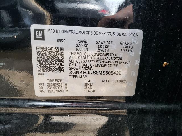 2021 CHEVROLET BLAZER 3LT 3GNKBJRS8MS508431