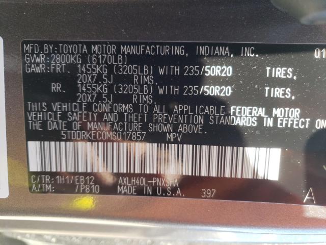 2021 TOYOTA SIENNA XSE 5TDDRKEC0MS017857