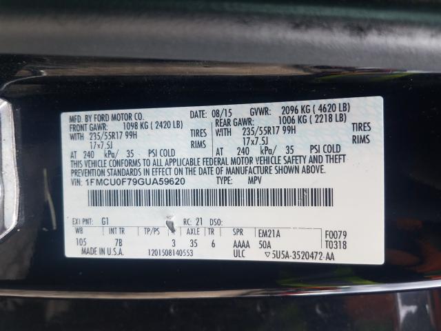 2016 FORD ESCAPE S 1FMCU0F79GUA59620
