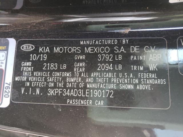 2020 KIA FORTE GT L 3KPF34AD3LE190172