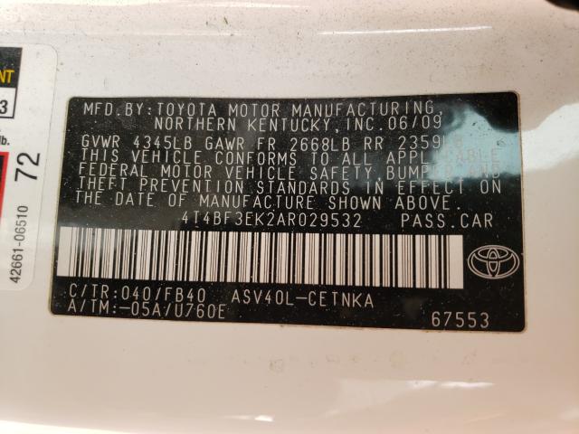 2010 TOYOTA CAMRY BASE 4T4BF3EK2AR029532