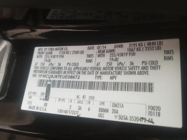 2014 FORD ESCAPE TIT 1FMCU9J97EUE08672