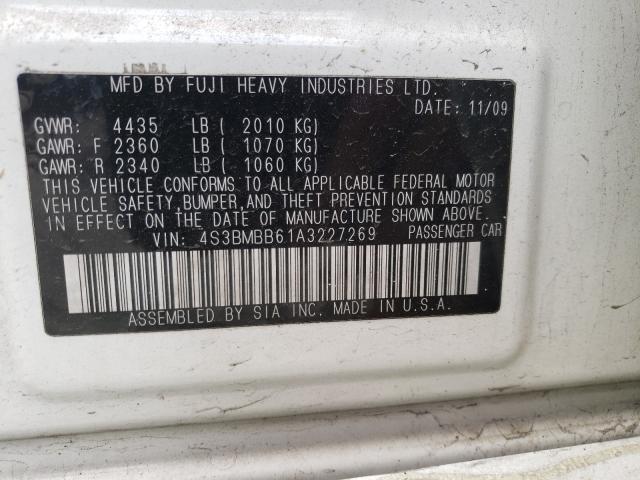 2010 SUBARU LEGACY 2.5 4S3BMBB61A3227269