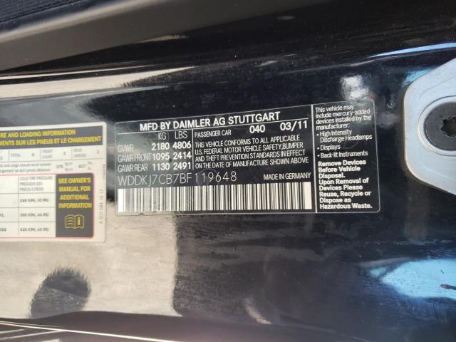 2011 MERCEDES-BENZ E 550 WDDKJ7CB7BF119648