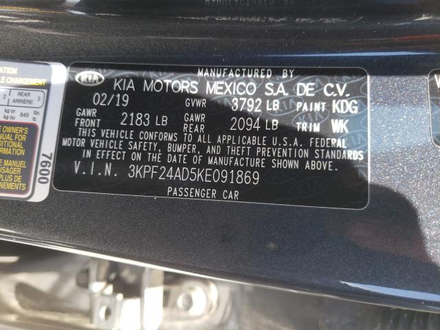 2019 KIA FORTE FE 3KPF24AD5KE091869