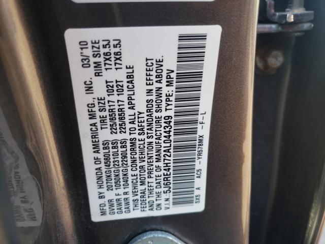 2010 HONDA CR-V 5J6RE4H72AL044349
