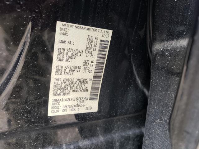 2020 NISSAN TITAN SV 1N6AA1ED2LN500748