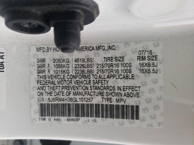 2016 HONDA CR-V LX 5J6RM4H38GL101257