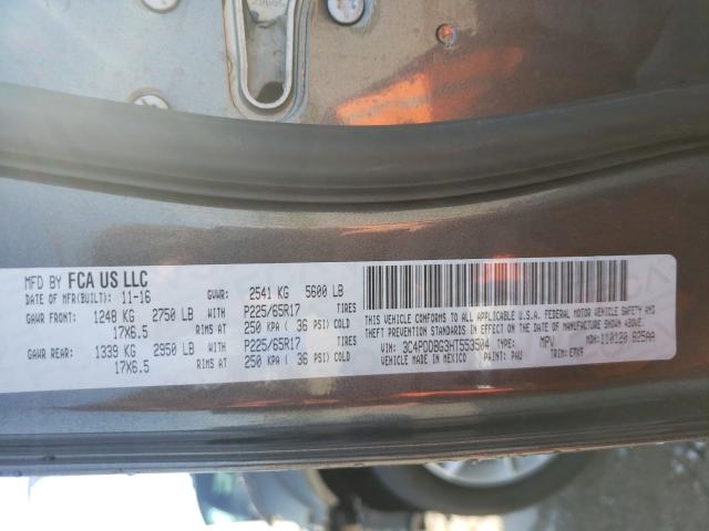 2017 DODGE JOURNEY SX 3C4PDDBG3HT553504