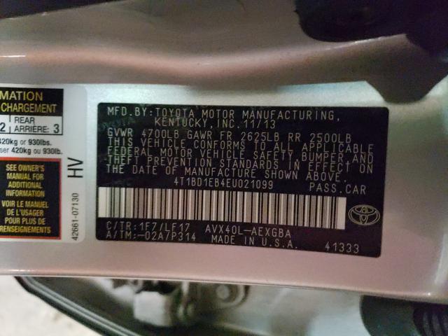 2014 TOYOTA AVALON HYB 4T1BD1EB4EU021099