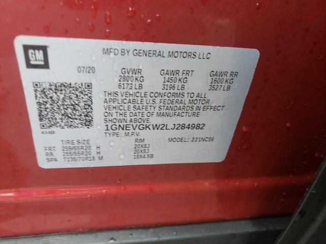 2020 CHEVROLET TRAVERSE L 1GNEVGKW2LJ284982