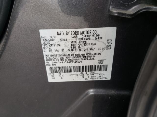 2010 FORD EDGE SEL 2FMDK4JC1ABB41506