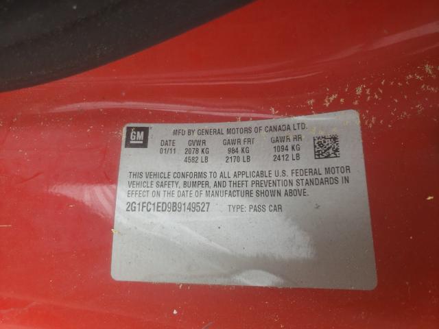 2011 CHEVROLET CAMARO LT 2G1FC1ED9B9149527