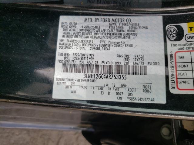 2010 LINCOLN MKZ 3LNHL2GC4AR753355