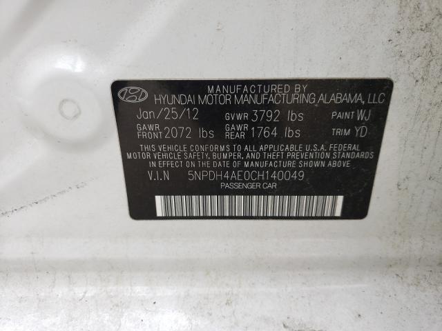 2012 HYUNDAI ELANTRA GL 5NPDH4AE0CH140049