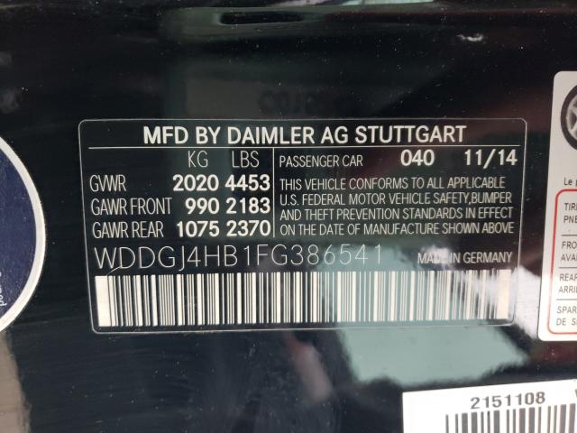 2015 MERCEDES-BENZ C 250 WDDGJ4HB1FG386541