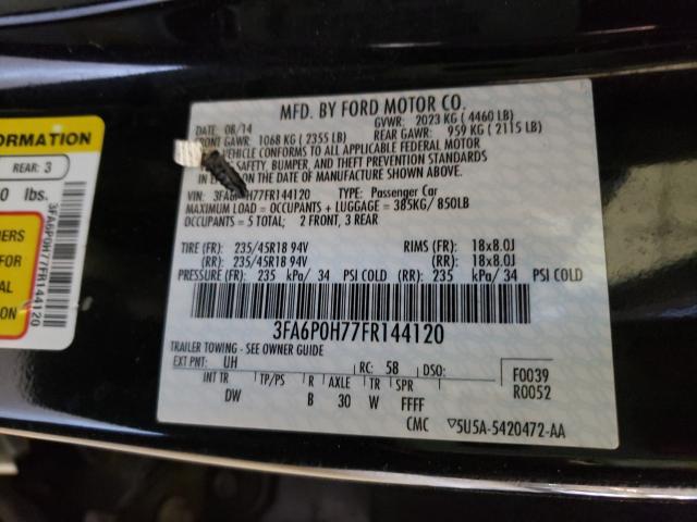 2015 FORD FUSION SE 3FA6P0H77FR144120