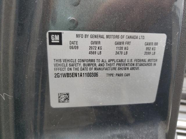 2010 CHEVROLET IMPALA LT 2G1WB5EN1A1100306