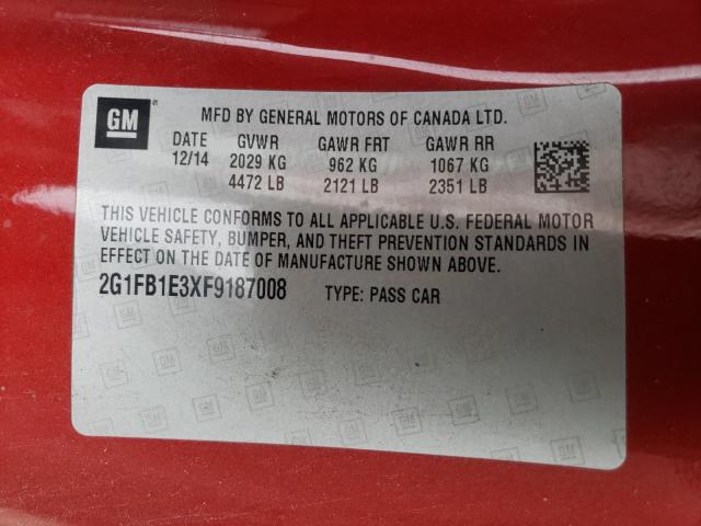 2015 CHEVROLET CAMARO LS 2G1FB1E3XF9187008