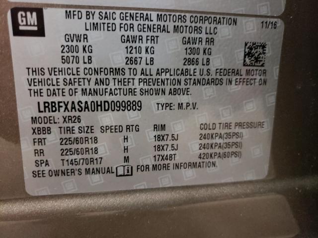 2017 BUICK ENVISION P LRBFXASA0HD099889