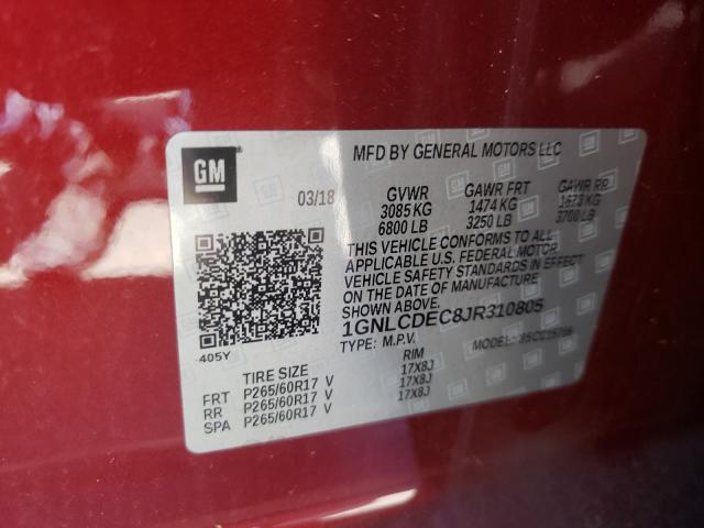 2018 CHEVROLET TAHOE POLI 1GNLCDEC8JR310805