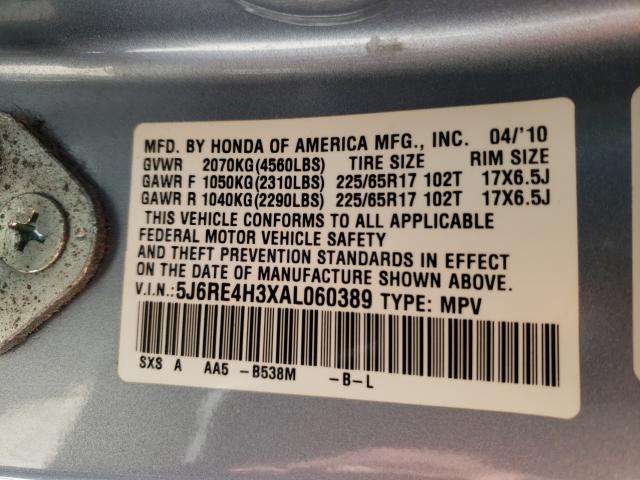 2010 HONDA CR-V LX 5J6RE4H3XAL060389