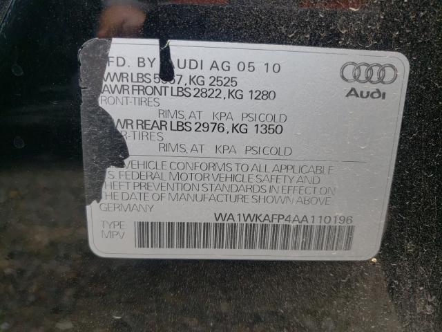 2010 AUDI Q5 PRESTIG WA1WKAFP4AA110196