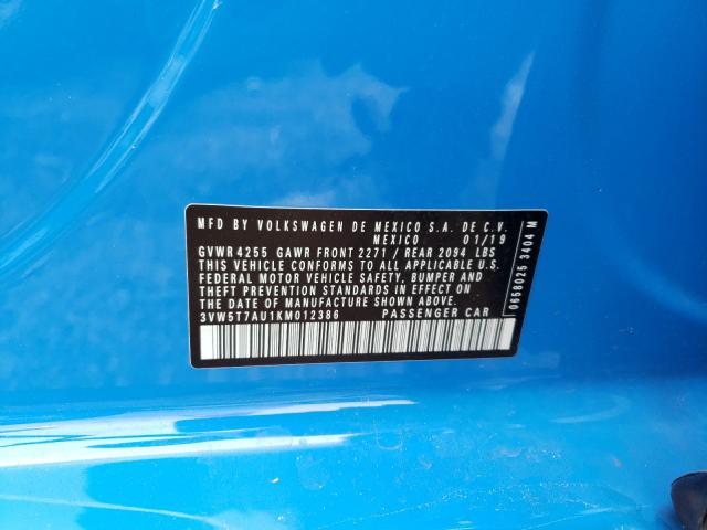 2019 VOLKSWAGEN GTI S 3VW5T7AU1KM012386