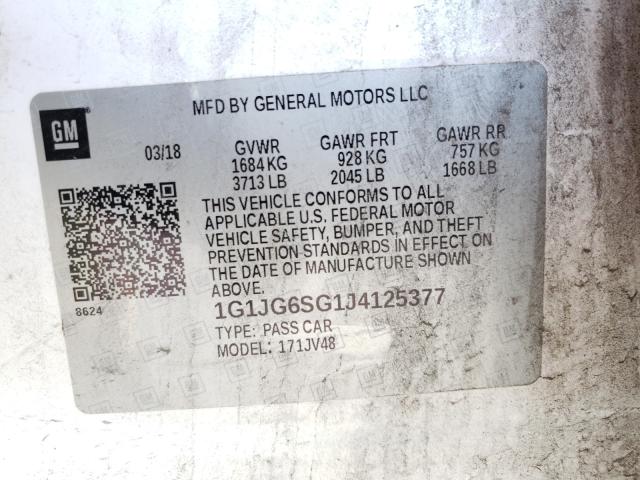 2018 CHEVROLET SONIC 1G1JG6SG1J4125377