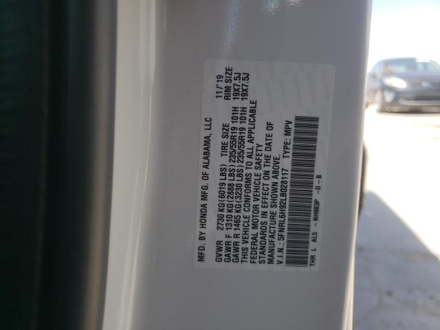 2020 HONDA ODYSSEY EL 5FNRL6H92LB028117