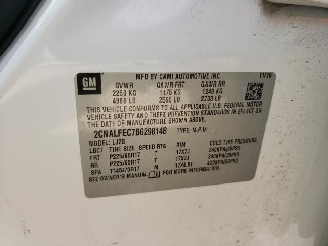 2011 CHEVROLET EQUINOX LT 2CNALFEC7B6298148
