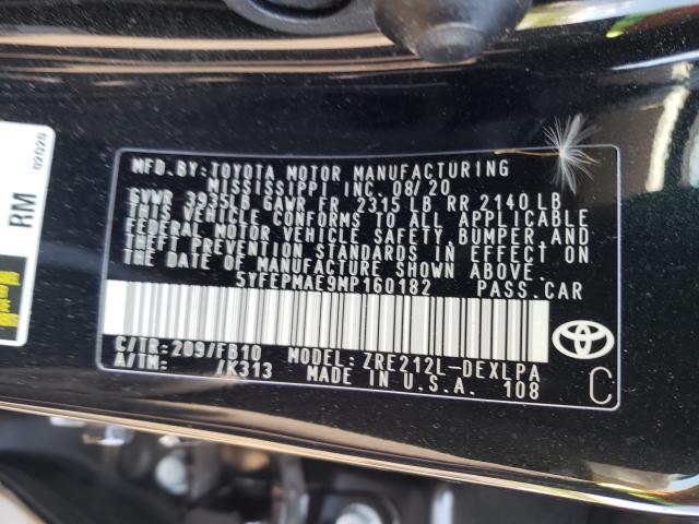 2021 TOYOTA COROLLA LE 5YFEPMAE9MP160182