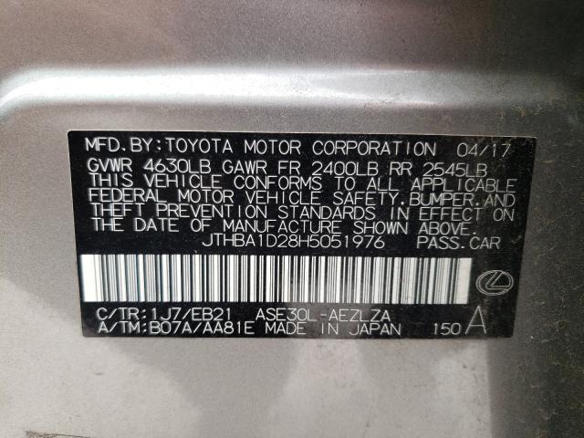 2017 LEXUS IS 200T JTHBA1D28H5051976