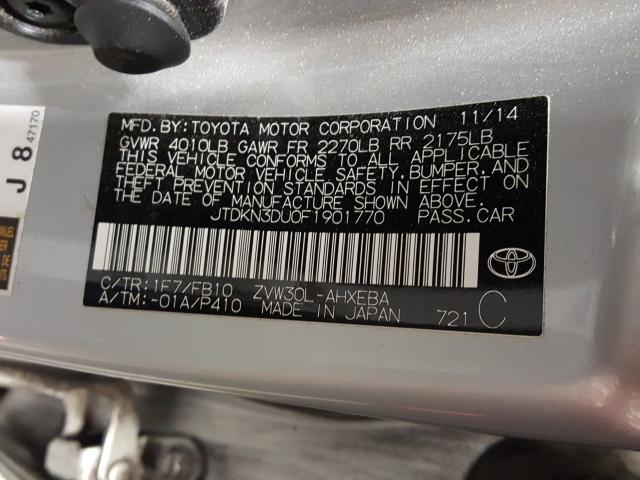 2015 TOYOTA PRIUS JTDKN3DU0F1901770