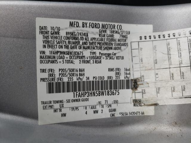 2011 FORD FOCUS SEL 1FAHP3HN5BW183675