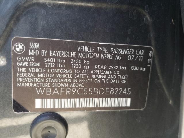 2011 BMW 550 I WBAFR9C55BDE82245
