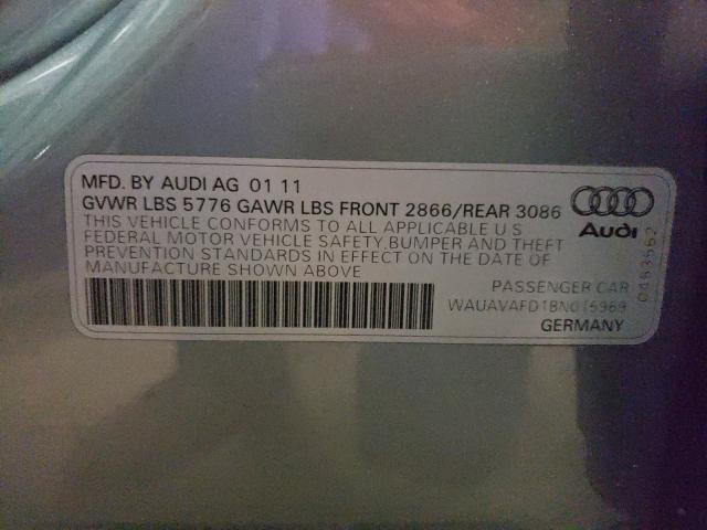 2011 AUDI A8 QUATTRO WAUAVAFD1BN015969