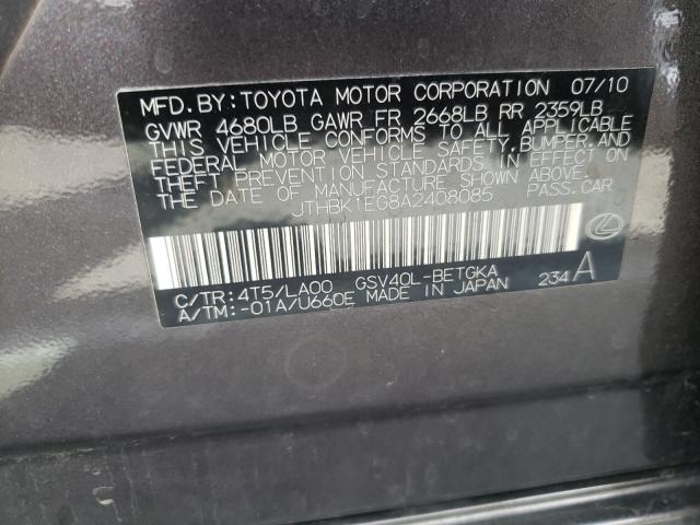 2010 LEXUS ES350 JTHBK1EG8A2408085