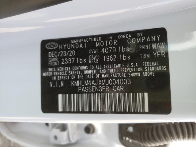 2021 HYUNDAI ELANTRA BL KMHLM4AJXMU004003