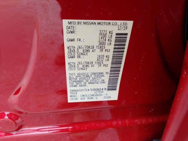 2020 NISSAN TITAN SV 1N6AA1EF7LN500049