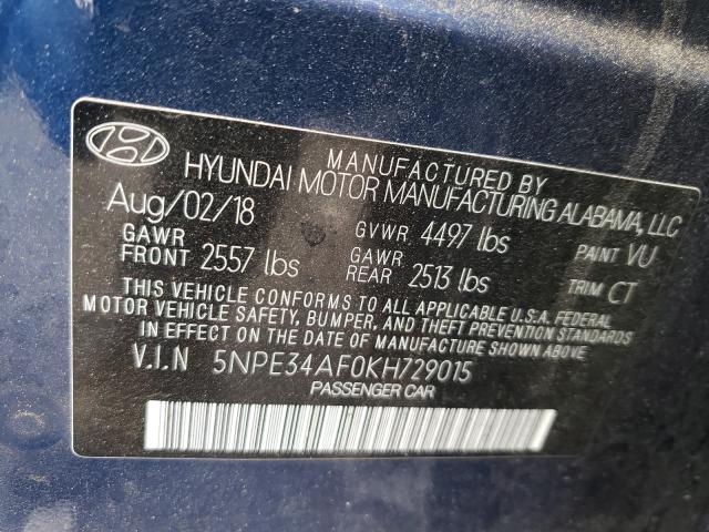 2019 HYUNDAI SONATA LIM 5NPE34AF0KH729015